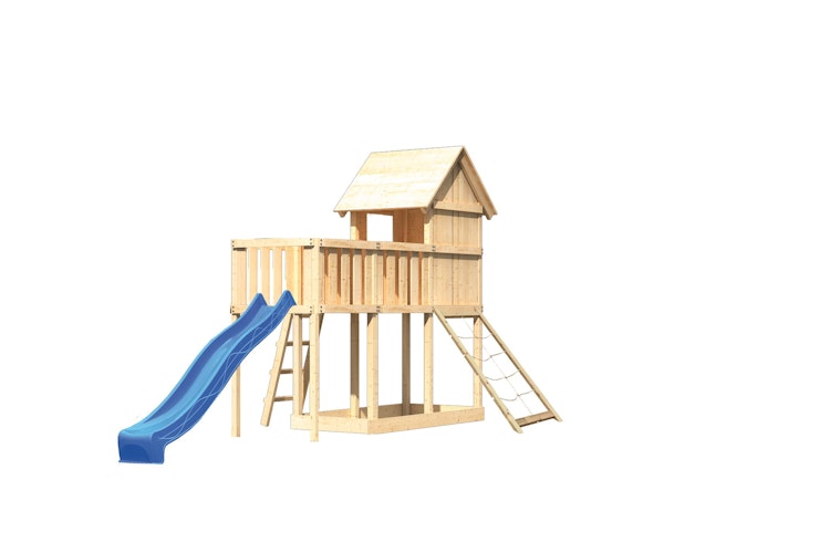 Akubi Stelzenhaus Frieda mit Wellenrutsche, Anbauplattform und Netzrampe