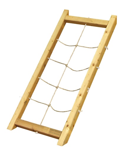 Akubi Kinderspielturm Anna mit Pultdach inkl. Anbauplattform, Wellenrutsche und Netzrampe