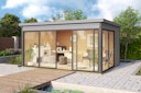 Vorschaubild Designhaus 412 Gr. 2 mit Glasschiebetür (Homeoffice-Gartenhaus) - 44 mm