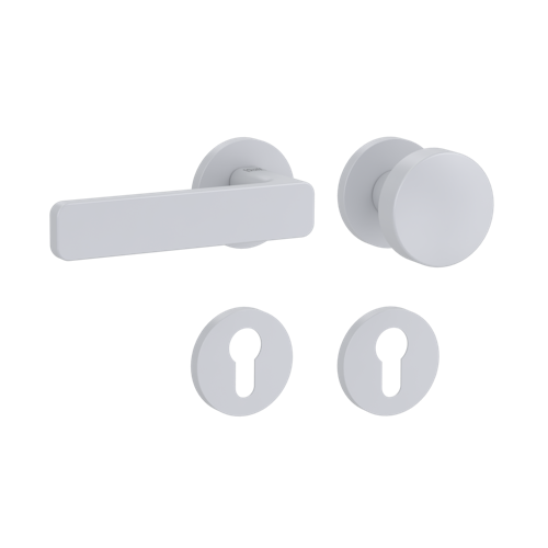 Griffwerk Wechselgarnitur VAYA 265 MINIMAL MODERN fast2fix Fast2Fix Rosetten rund Knopf R2 Seidenweiß L 