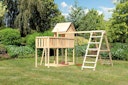 Vorschaubild Akubi Stelzenhaus Frieda mit Doppelschaukelanbau, Klettergerüst und Anbauplattform