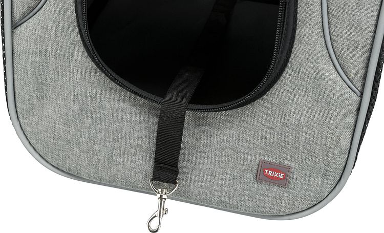 TRIXIE Fronttasche Savina, 30 × 33 × 26 cm, schwarz/grau