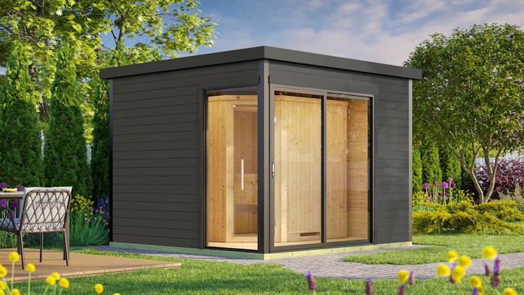 Weka Design-Saunahaus 412 inkl. Elementsauna 44/68 mm