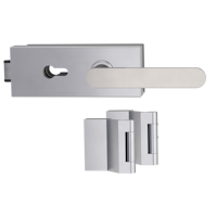 Griffwerk PURISTO S -Edelstahl matt Ganzglastürbeschlagset -3-teiliger Bandsatz -mit AVUS -SG -PZ