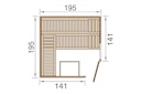 Vorschaubild Weka Premium Massivholzsauna Cubilis 2 mit Glastür+Fenster inkl. Montageservice - 45 mm