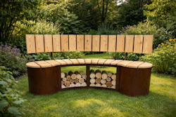 Badeko Bank „Pforzheim“ in Edelrostoptik inkl. Lehne