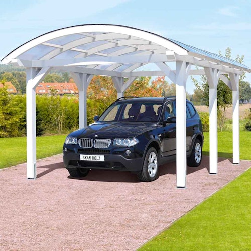 Skan Holz Franken - Bogendach Einzelcarport aus Leimholz Breite 376 cm