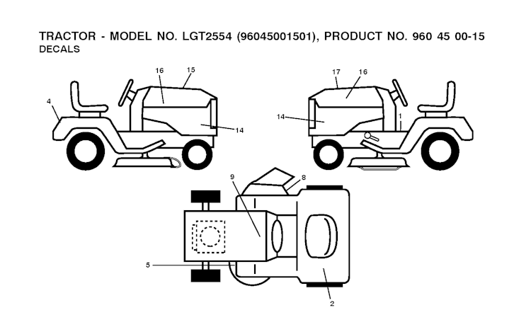 Husqvarna Gartentraktoren LGT2554, 96045001501, 2009-05