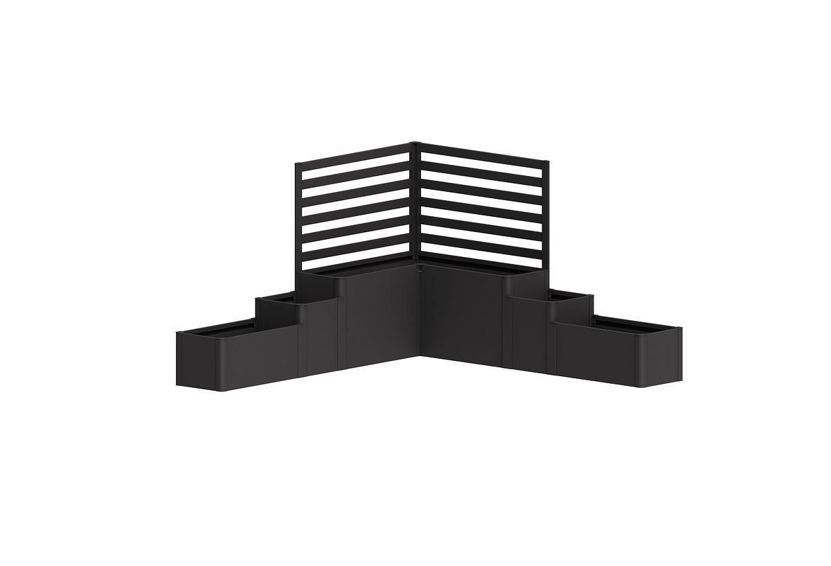 Biohort Pflanzkasten-System DaVinci Version 1 - Terrassenabgrenzung mit Rankgitter B x T x H 299,5 x 299,5 x 168 cm dunkelgrau-metallic
