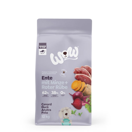 WOW Senior Ente mit Süßkartoffeln Hundetrockenfutter
