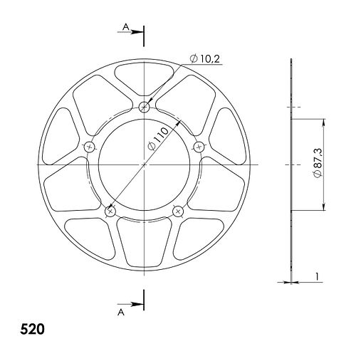 Supersprox Edge Disk 520 46Z (Rot)