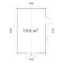 Vorschaubild Palmako Gartenhaus Irene 19,0 m² - 44 mm
