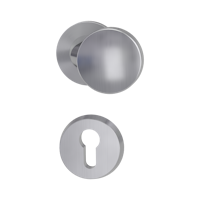 Griffwerk SCHUTZROSETTEN-GARNITUR -Edelstahl matt Schutzrosettengarnitur -Knopf R1 -PZ -ohne Kombi-Innenrosettensatz