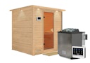 Vorschaubild Karibu Sauna Mojave - Massivholzsauna mit Fronteinstieg 38 mm inkl. gratis 9 kW Bio-Saunaofen im Wert von 719 €