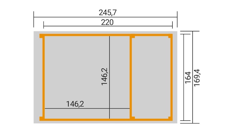 Weka Tabaluga Sandkasten Bully Gr. 1 164 x 220 cm