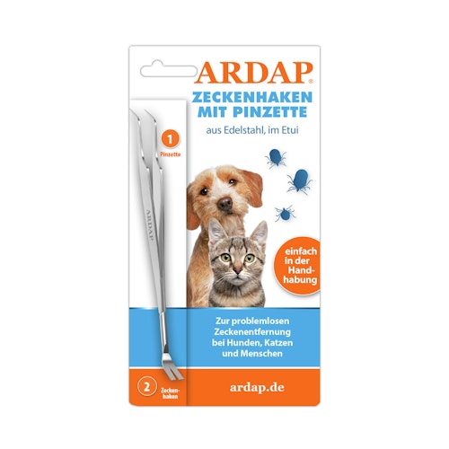 ARDAP Zeckenzange & Zeckenhaken Edelstahl Ungezieferschutz