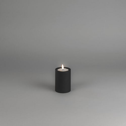 Konstsmide Weihnachtsbeleuchtung LED Kerze aus Kunststoff mattschwarz batteriebetrieben 10 cm