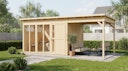 Vorschaubild Bertilo Element-Gartenhaus Pentus 3 Office inkl. Lounge-Anbau - 19 mm