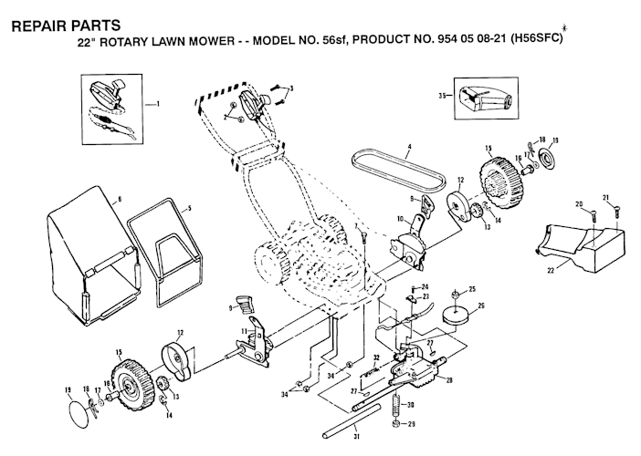 Husqvarna Rasenmäher gelegentliche Nutzung 56 SF, H56SFC, 954050821, 132232, 1992-01
