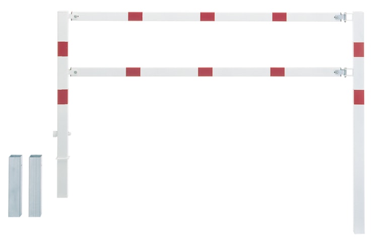Alberts® Absperrgitter Moovy fvz.,weiß,m.roten Ringen,z.Einb.,B1000mm,Höhe ü.Boden 1000mm 770273