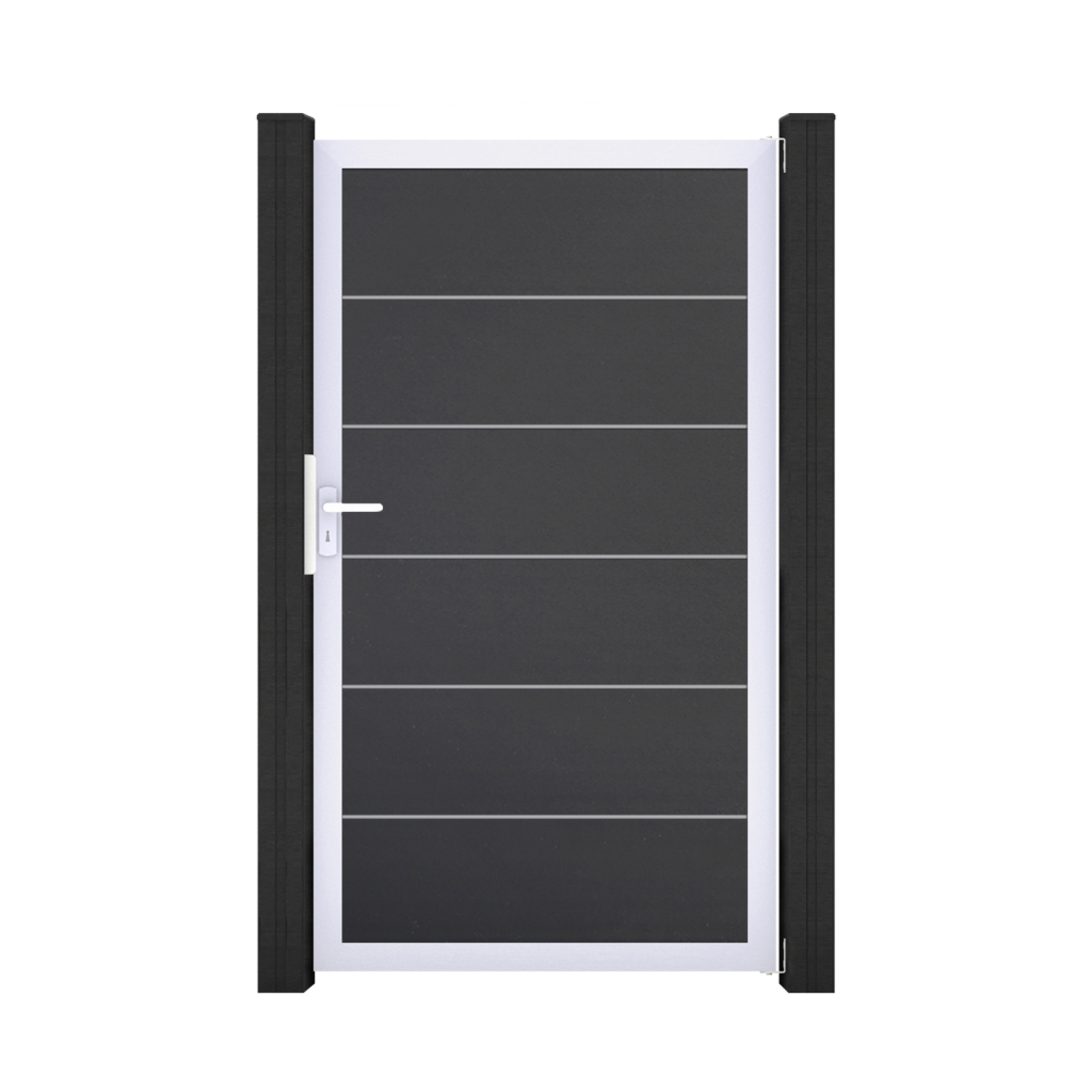 GroJa BasicLine PVC Stecksystem Premium Universal Einzeltor mit Alurahmen anthrazitgrau