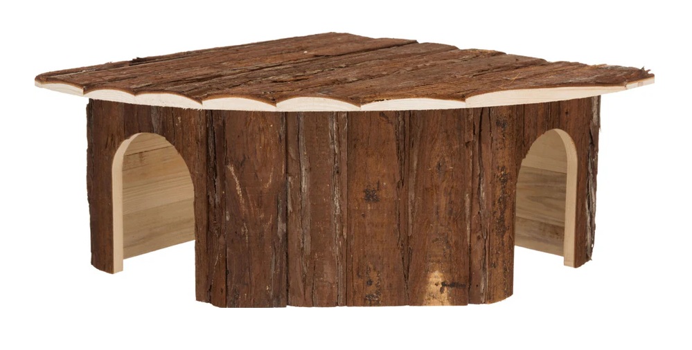 TRIXIE Eckhaus Jesper, 2 Ausgänge,Kaninchen, Rindenholz, 52 × 18 × 37/37 cm