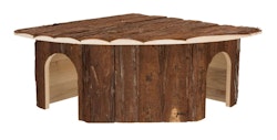 TRIXIE Eckhaus Jesper, 2 Ausgänge,Kaninchen, Rindenholz, 52 × 18 × 37/37 cm