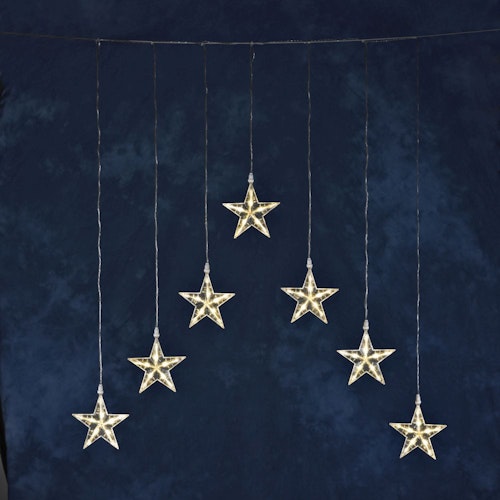 Konstsmide Weihnachtsbeleuchtung  Vorhang mit 7 Sternen a 5 warm-weißen LED