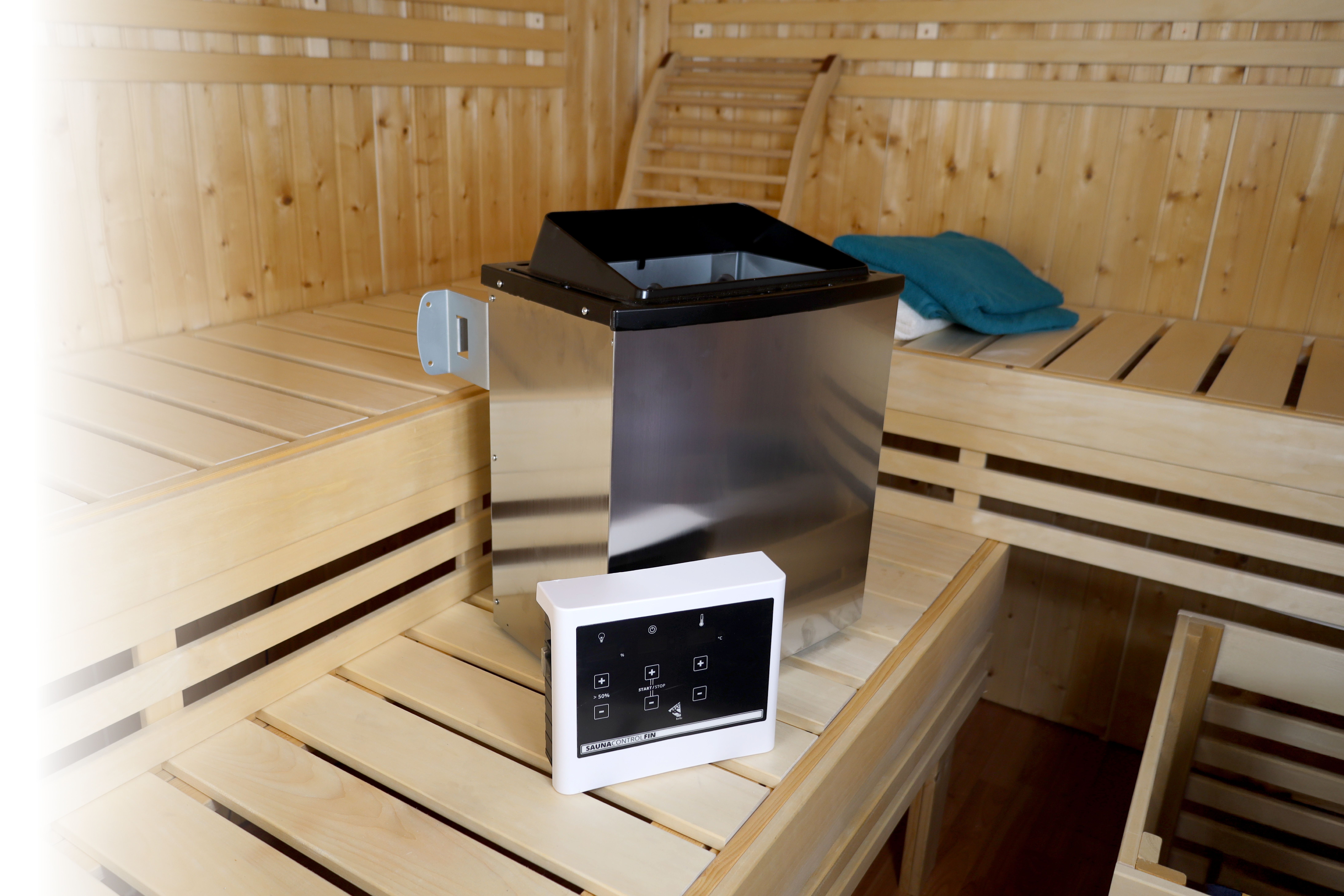 Karibu 11 kW Saunaofen finnisch anthrazit inkl. Steuergerät EASY weiß - Sparset