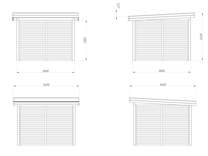Palmako Carport/Pavillon Connect Lenna 8,3 m² Set 302