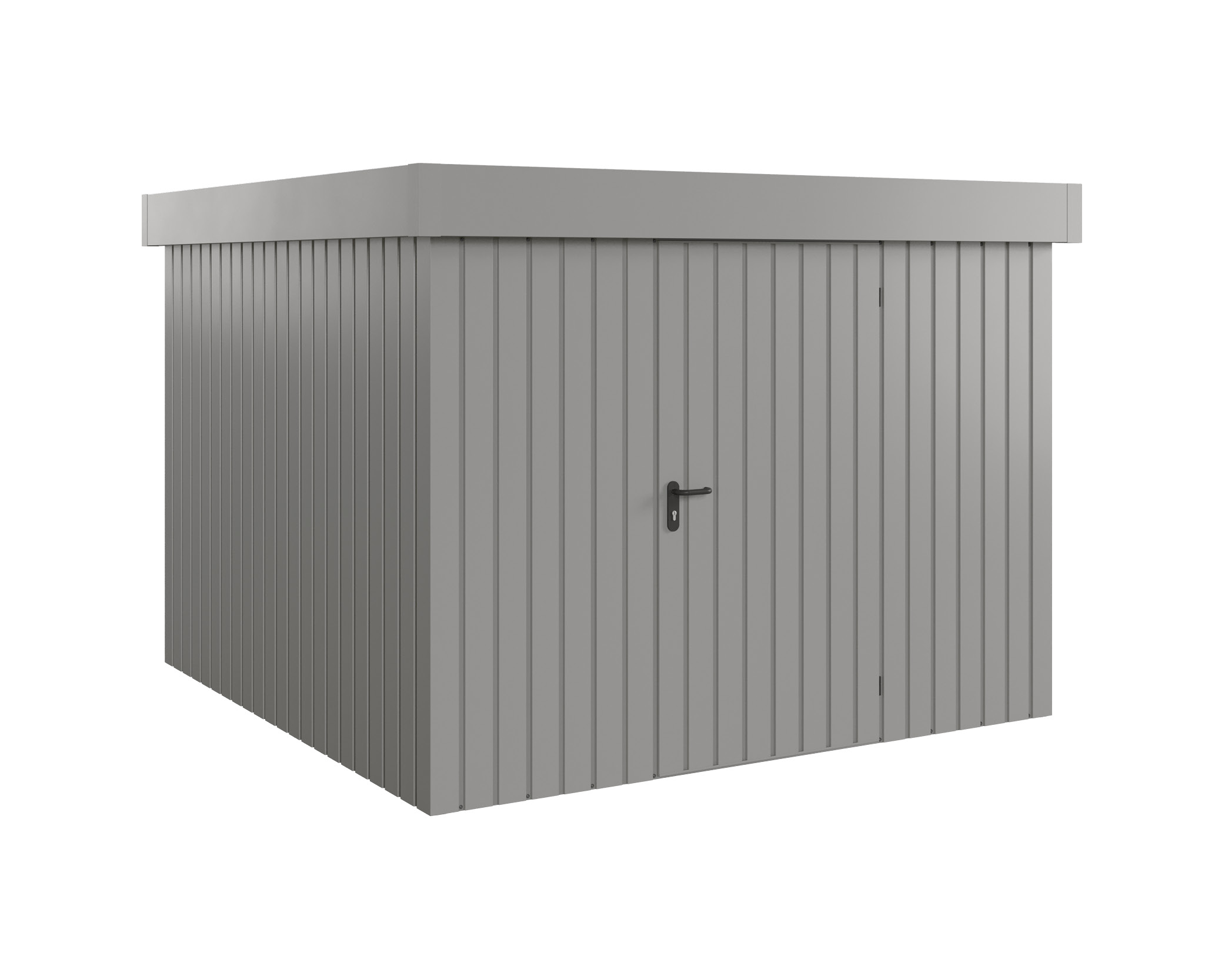 Hörmann Metall-Gerätehaus EcoStar EuroLine EFD mit Flachdach B 262 x T 262 cm (EFD 10), Motiv Modern (mit schmalen Lamel...