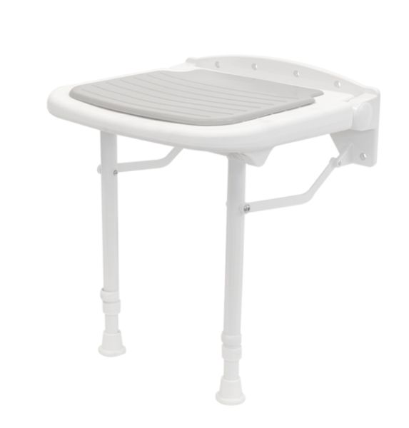 Alberts® Polstersitz,höhenverstellbar,Kunststoff,weiß,m.grauen Polster,Sitzfläche:380x370 140366
