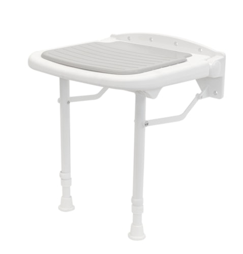 Alberts® Polstersitz,höhenverstellbar,Kunststoff,weiß,m.grauen Polster,Sitzfläche:380x370 140366