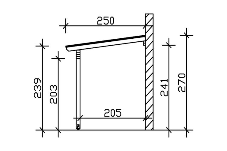 Skan Holz Terrassendach Ancona Leimholz o. Mittelpfosten 648 cm