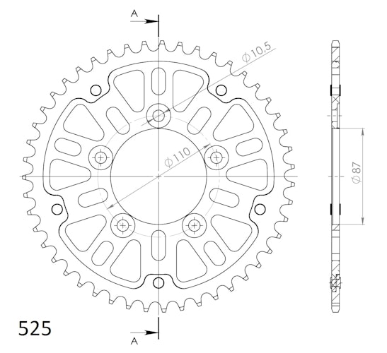 Supersprox Stealth-Kettenrad 525 45Z (Gold)