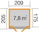 Vorschaubild Weka Design Gartenhaus 262 A mit Doppeltür - 21 mm