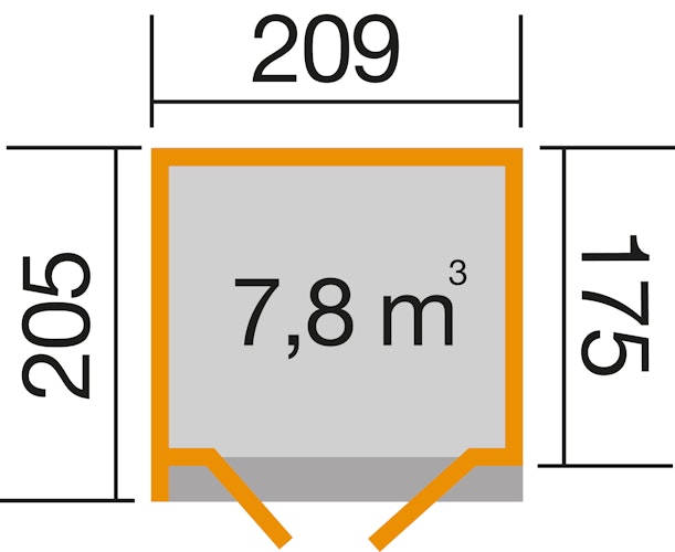 Weka Design Gartenhaus 262 A mit Doppeltür - 21 mm