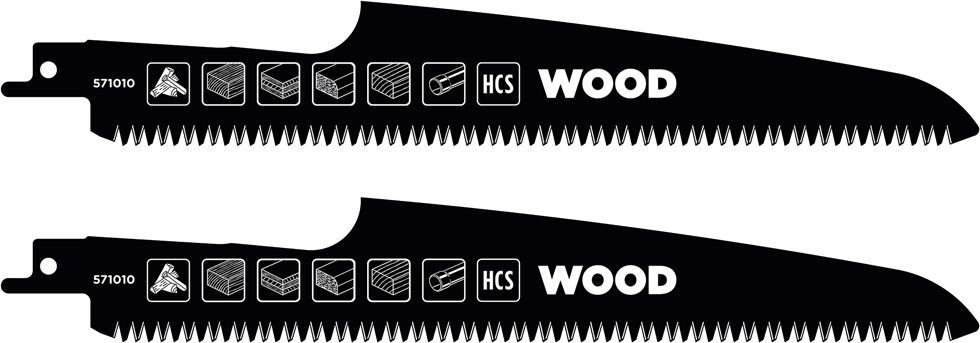kwb HCS-Säbelsägeblätter mit Japanzahnung für Holz und Grünholz, fein, 2-tlgl., 230 mm 571010