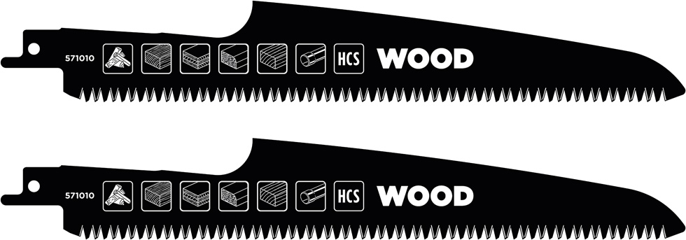 kwb HCS-Säbelsägeblätter mit Japanzahnung für Holz und Grünholz, fein, 2-tlgl., 230 mm 571010