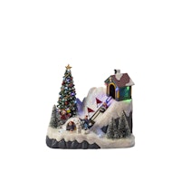 Konstsmide Weihnachtsbeleuchtung LED Szenerie Rodelbahn mit Musik 19 bunte Dioden