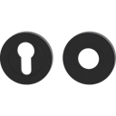Vorschaubild GRIFFWERK Kombi-Innen-Rosettensatz Klipptechnik rund mit Zierring Graphitschwarz