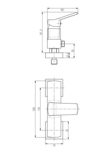 Design-Duscharmatur STILO, Chrom