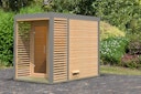 Vorschaubild Karibu Saunahaus Ares 1 - Hybridhaus mit Metallrahmen - 38 mm inkl. gratis Sauna-Zubehörset im Wert von 234,94 €