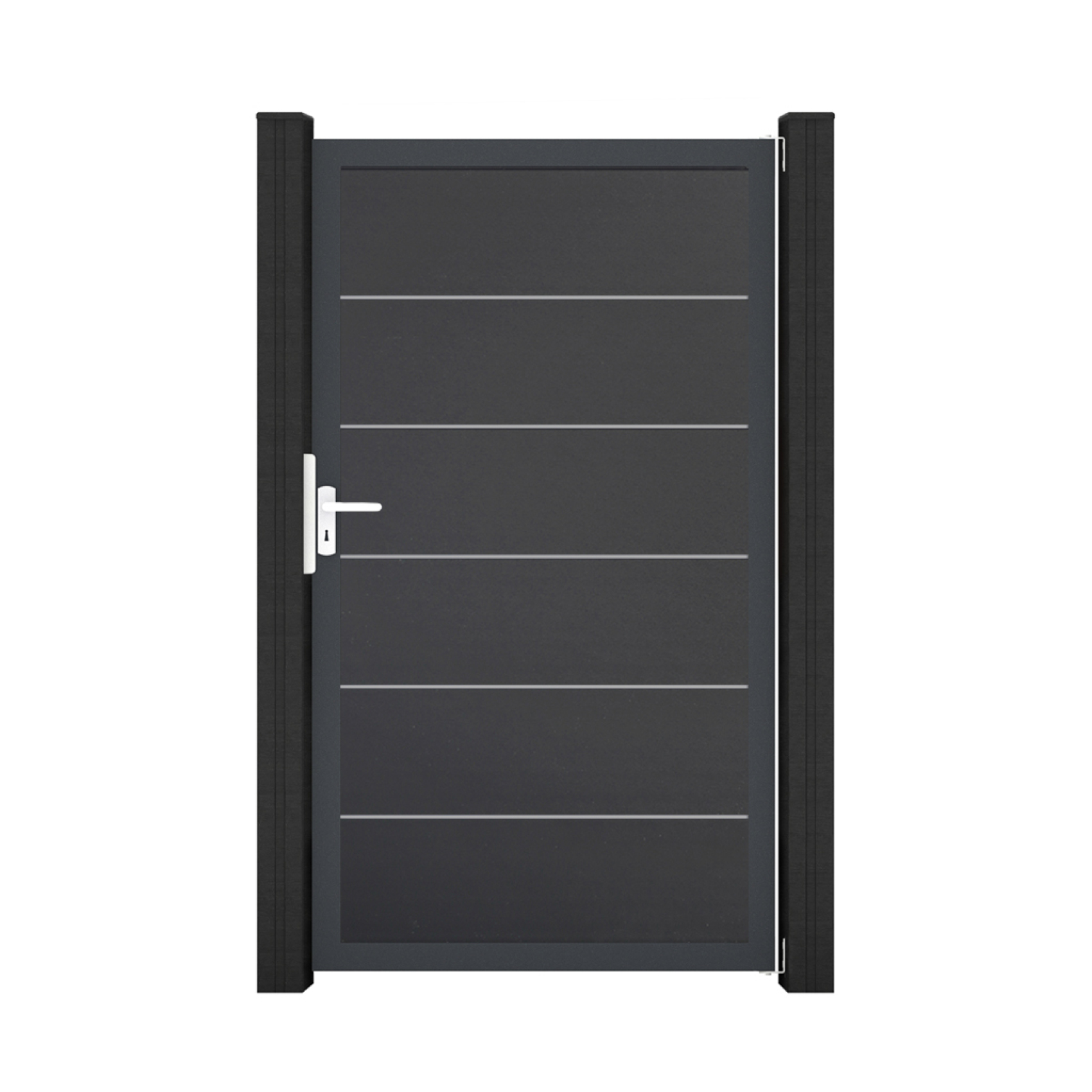 GroJa BasicLine PVC Stecksystem Premium Universal Einzeltor mit Anthrazitrahmen anthrazitgrau