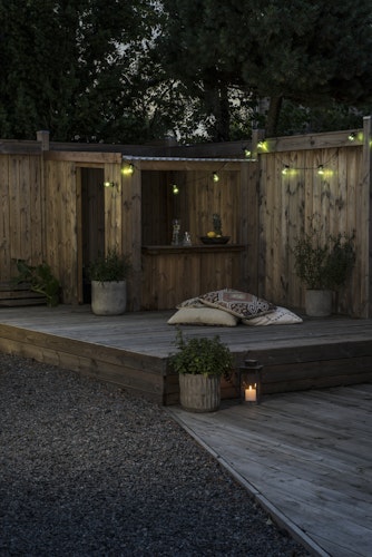 Konstsmide Ganzjahresbeleuchtung  LED Biergartenkette mit RGB-Farbwechsel