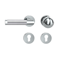 Griffwerk CHRISTINA Klipptechnik -Edelstahl poliert/matt Rosettengarnitur -Klippt. -Knopf R4 -WL -TS 40-45mm