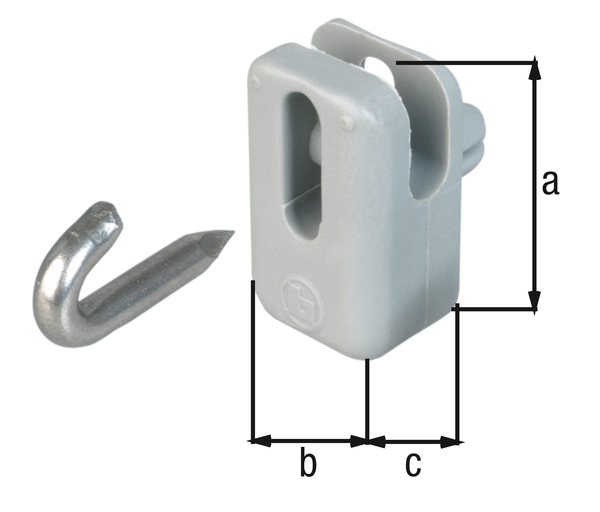 Alberts® Drahthalter für Spann- und Stacheldrähte, Kunststoff, grau RAL 7001 655884