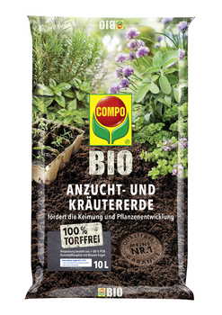 COMPO BIO Anzucht- und Kräuter-Erde torffrei 10 L