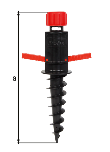 Alberts® Einschraub-Bodenhülse, Kst. schwarz-rot, Gesamtlänge 400 mm 609955