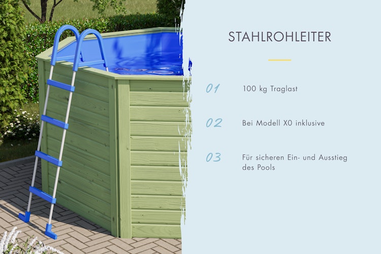 Karibu Pool Vista 350 x 350 cm - kesseldruckimprägniert mit Metallecke - Aktionsangebot
